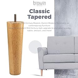 Btowin 7 Inch Solid Wood Furniture Legs, 4 Piece
