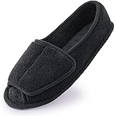 Git-up Women Diabetic Slippers/W Arthritis Edema Adjustable Closure Memory Foam House Shoes Open Toe Extra Wide