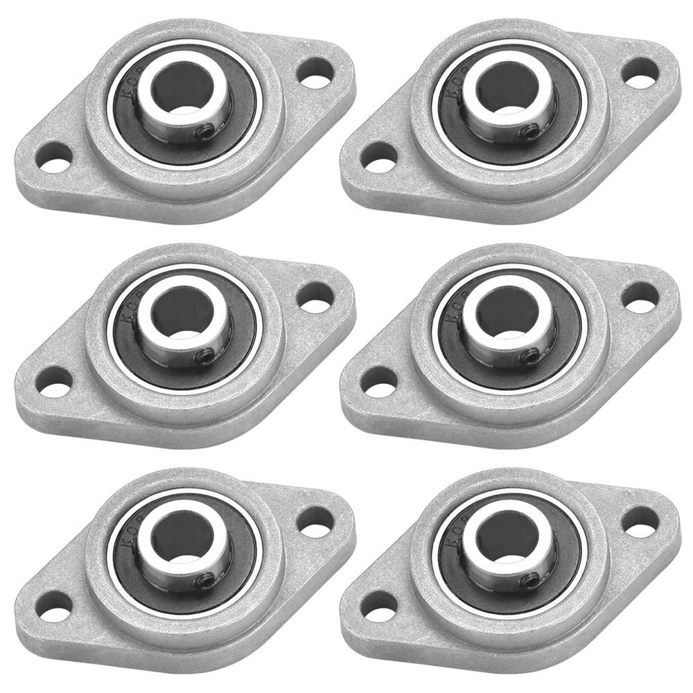 XAVSWRDE 6 PCS Self Aligning Pillow Block KFL08 Zinc Alloy Bore Rhombus Flange Bearing Stand 8mm Shaft Hole Inner Ball Mounted Pillow Block for Machinery KFL Series Conveyor Systems