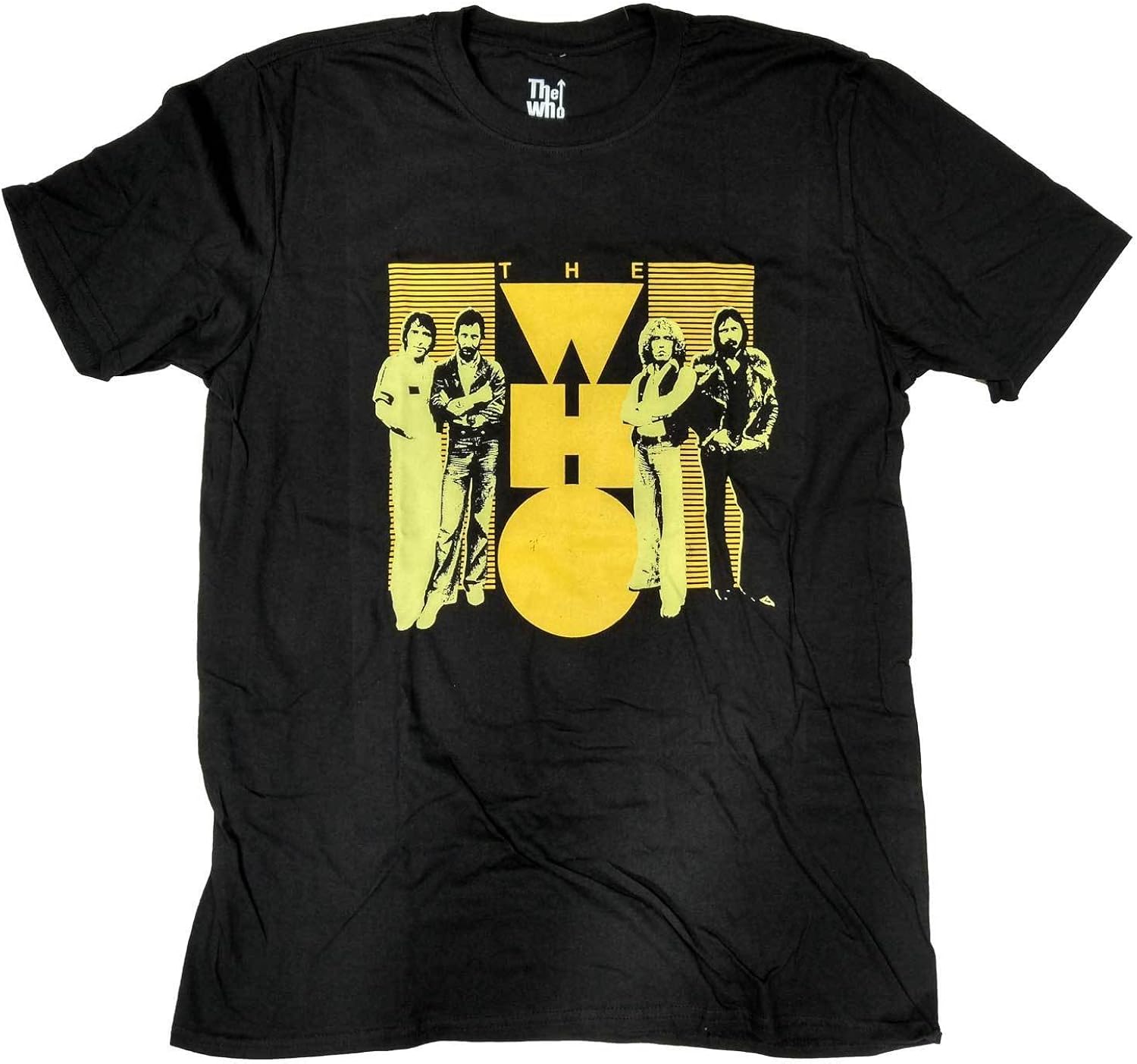 The Who T Shirt Yellow Band Logo 70's Retro Style 100 Official