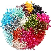 DECORA 16 Colors 1360 Pieces Mixed 3mm Pearl Flower Stamens for Decoration (Classic)