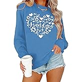 ELDPS Grandma Sweatshirts for Women: Grandma Floral Heart Shirts Long Sleeve Grandmother Gifts Crewneck Pullover Tops