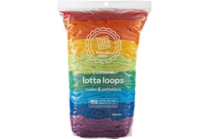Friendly Loom Quality Cotton Weaving Loops in Rainbow Colors – 7” Traditional Size | Weave 6 Functional Potholders | Made in The USA