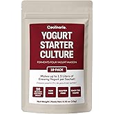 Coolinario Yogurt Starter Culture (10-Pack, 1.5g Sachets) Live Cultures for Homemade Yogurt | Creamy, Thick & Delicious | Reg