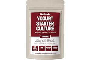 Coolinario Yogurt Starter Culture (10-Pack, 1.5g Sachets) Live Cultures for Homemade Yogurt | Creamy, Thick & Delicious | Reg