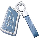 Flensent Key Fob Cover with Keychain for Lexus ES350 RX350h LC500h LS500h UX200 UX250h ES250 ES300h GX460