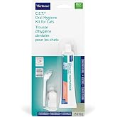 C.E.T. Oral Hygiene Kit for Cats, Seafood flavor Toothpaste with Toothbrush