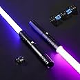 2 in 1 Dueling Lightsaber Alloy Handle Light Saber 15 RGB Colors with 4 Modes 6 Sound Effects USB Rechargeable Detachable Lightsaber for Kids Adults Ideal Birthday Children's Day Halloween Christmas