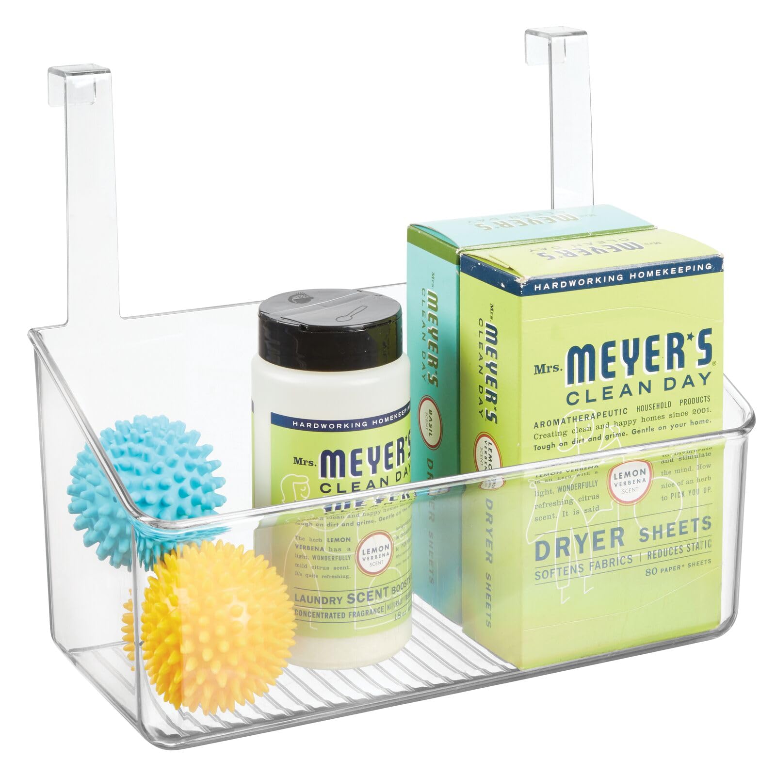 Photo 1 of ***(PARTS ONLY/ MAJOR DAMAGE/ NON FUNCTIONAL)***
mDesign Plastic Over Cabinet Door Storage Organizer Bin for Kitchen, Pantry, Bathroom, Laundry, Utility Room - Hang Outside or Inside Door - Holds Lunch Bags, Shampoo, Cleaning Supplies, Large - Clear