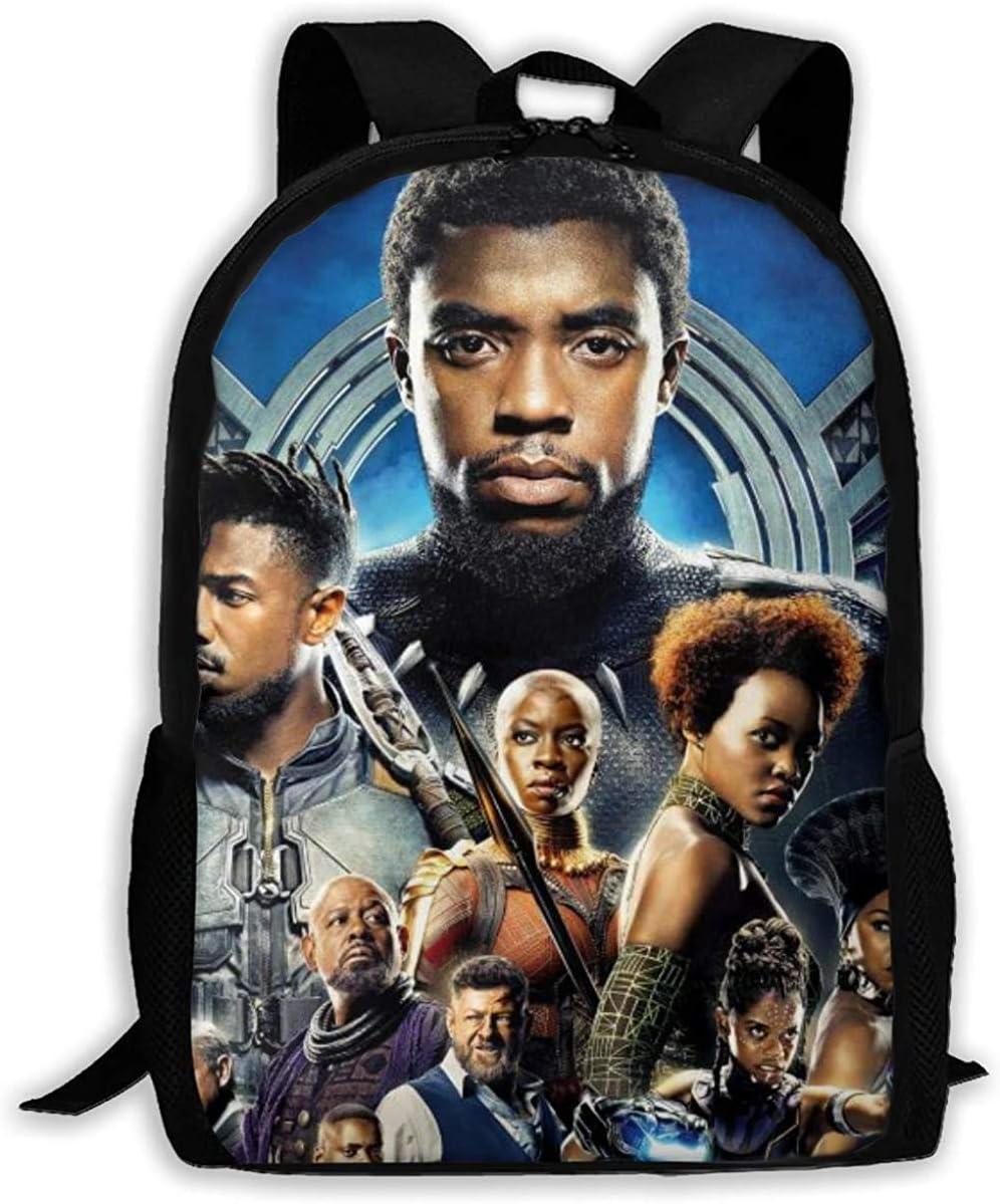 Backpack Black Panther King Hero Backpack Travel Laptop Bookbag Capacity Lightweight Stationery Purse Bag for Girls Boys College School Women Men Office