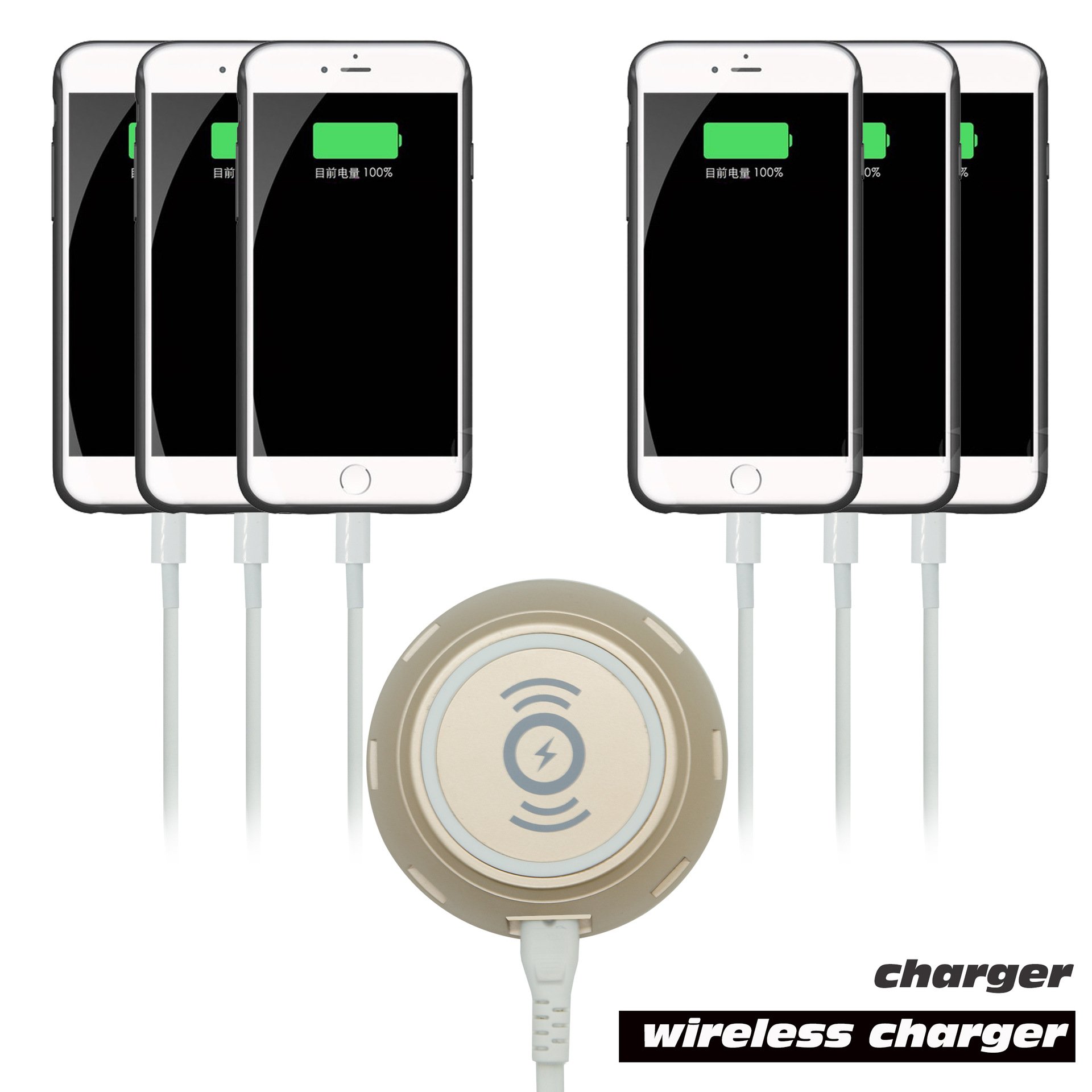 Q1T5 Wireless Charger with 6 USB Charging Match All Phone Models QI Wireless Charging (6 USB + Wireless Charger with 2 Surprise Gifts)