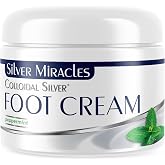 Silver Miracles Colloidal Silver Foot Cream - Peppermint Scent - Soothe, Cool, and moisturize - 2oz
