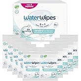 WaterWipes Sensitive+ On The Go Wipes, 3-In-1 Cleans, Cares, Protects, 99.9% Water, Unscented & Hypoallergenic Wet Wipes, 100 Count (10 Packs)