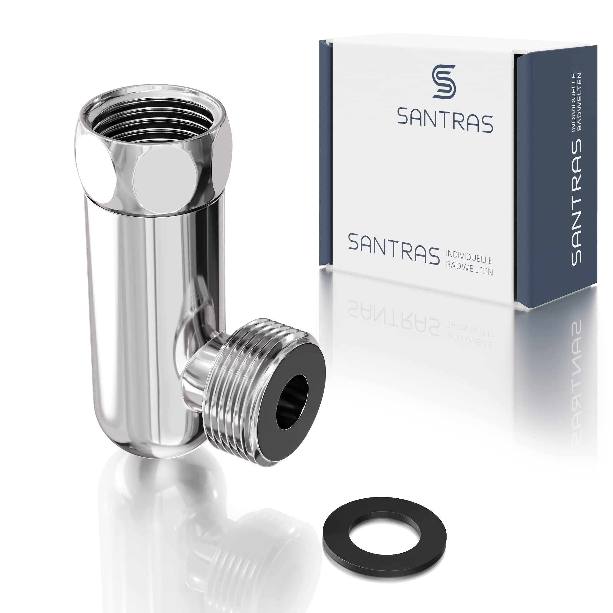 Santras® Drain Valve Deluxe for Shower Hose in Chrome - Chrome Drain Valve for Shower Hose Made in Germany