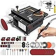 Mini Table Saw,Mini Multi-Functional Portable Crafts Saw Speed Angle Cutting Depth Adjustable Cutting Sanding Engraving for Wood Acrylic PCB Plastic(0.1-16mm)