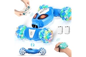 DZXLIN Gesture Sensing Stunt RC Car, 6 Year Old Boy Birthday Gift, Remote Control Car Toys for Ages 8-13 4-6, Type-C Charging, Modular Battery, Cool Stuff for Boys, Ideal for 10 Year Old Boy Gifts (Blue)