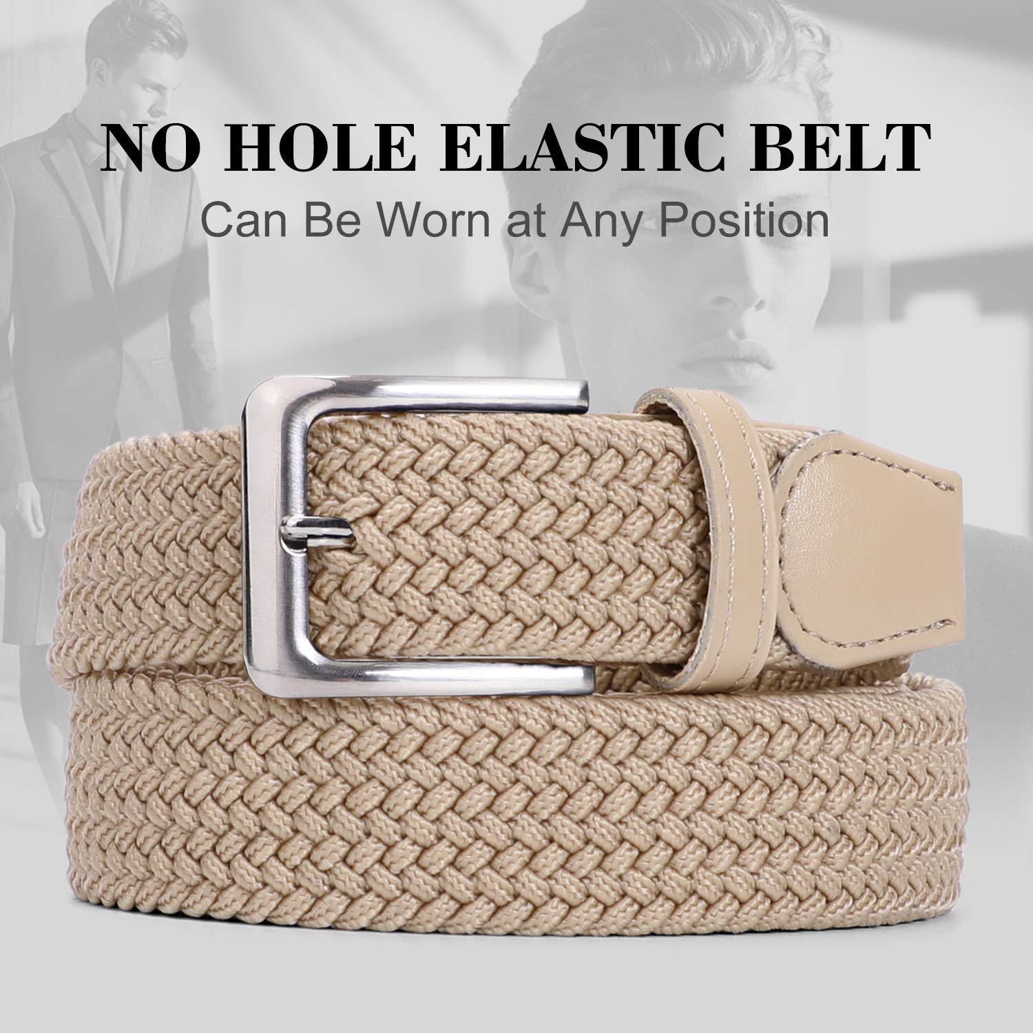 Braided Elastic Belt for Men/Women/Junior,Canvas Stretch Fabric Woven Stretch Multicolored Braided Belts by Whippy