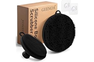 GEENOA Silicone Face & Body Scrubber Set, Exfoliating Face Scrubber with Soft Bristles and Non-slip Handle, Gentle Silicone L