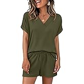 ANRABESS Women Summer Two Piece Lounge Sets Top Matching Shorts Pajama Set 2026 Spring Casual Outfits Beach Vacation Clothes