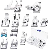 Mudder 12 Pcs Sewing Machine Presser Foot Set Multifunctional Sewing Foot Presser for Gathering Zipper Insertion Joining Embroidery Stitching