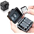 DB-110 LI-92B LI-90B NP-50 Battery and SD Micro SD Card Case, Water-Resistant & Shockproof, Camera Battery Case Holder Storage Box for 4X DB-110/LI-90B/LI-92B/EN-EL19/EN-EL10/NB-13L/NP-BX1/SLB-11A