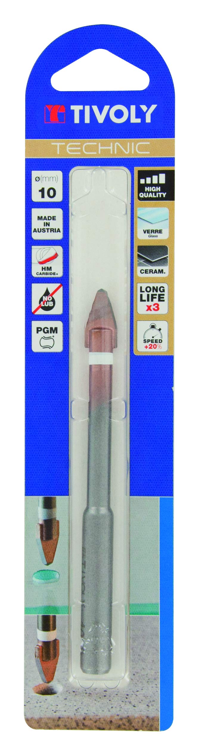 Tivoly 12001120400 Technic Glass Drill Bit