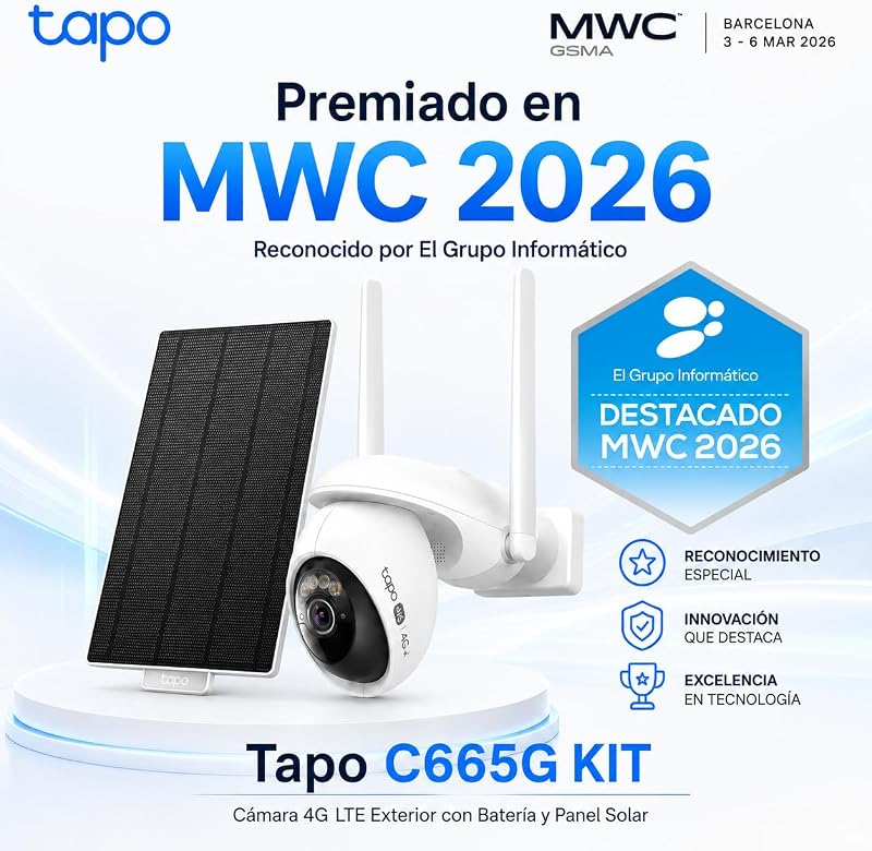 Kit C665G - Câmara de vigilância WiFi exterior 360°, 4G e WiFi, 4K, Solar