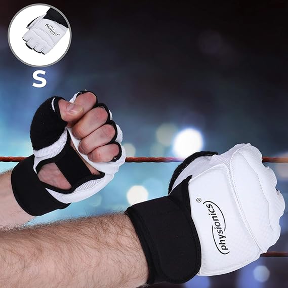 Trainingshandschuhe | Größenwahl (S/M/L), Herren Gloves in Weiß, Schweiß-Absorber am Daumen, Damen, Männer | Handschutz, Punc