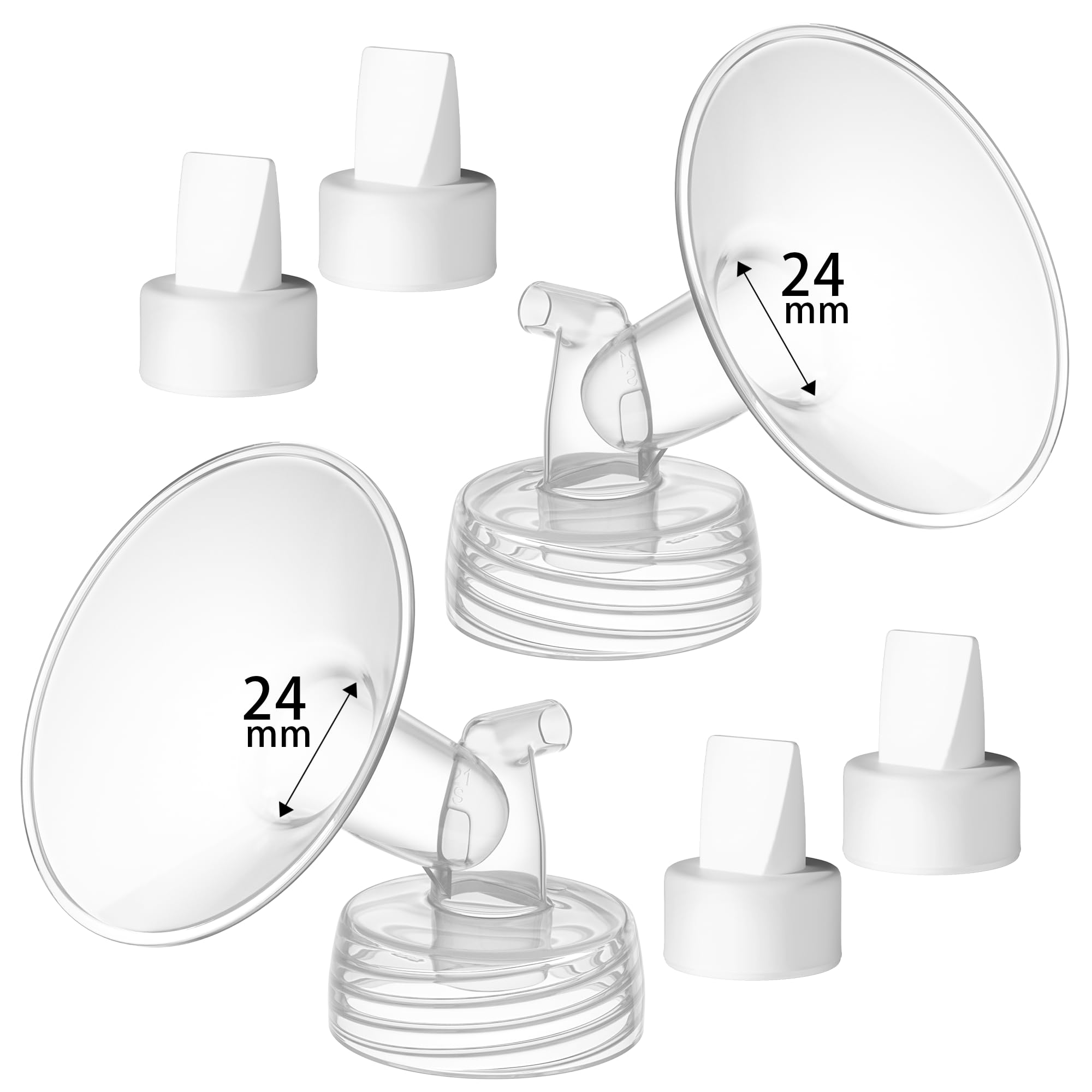 Photo 1 of TOVVILD 24 mm Flange Compatible with Spectra S2 S1 9 Plus Ameda MYA Motif Luna Cimilre Breast Shield, Duckbill Valves Replacement, Replace Wide Mouth Flange