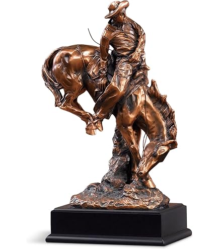 Amazon.com: Veronese Design Resin Statues Bronzed Rodeo Cowboy and