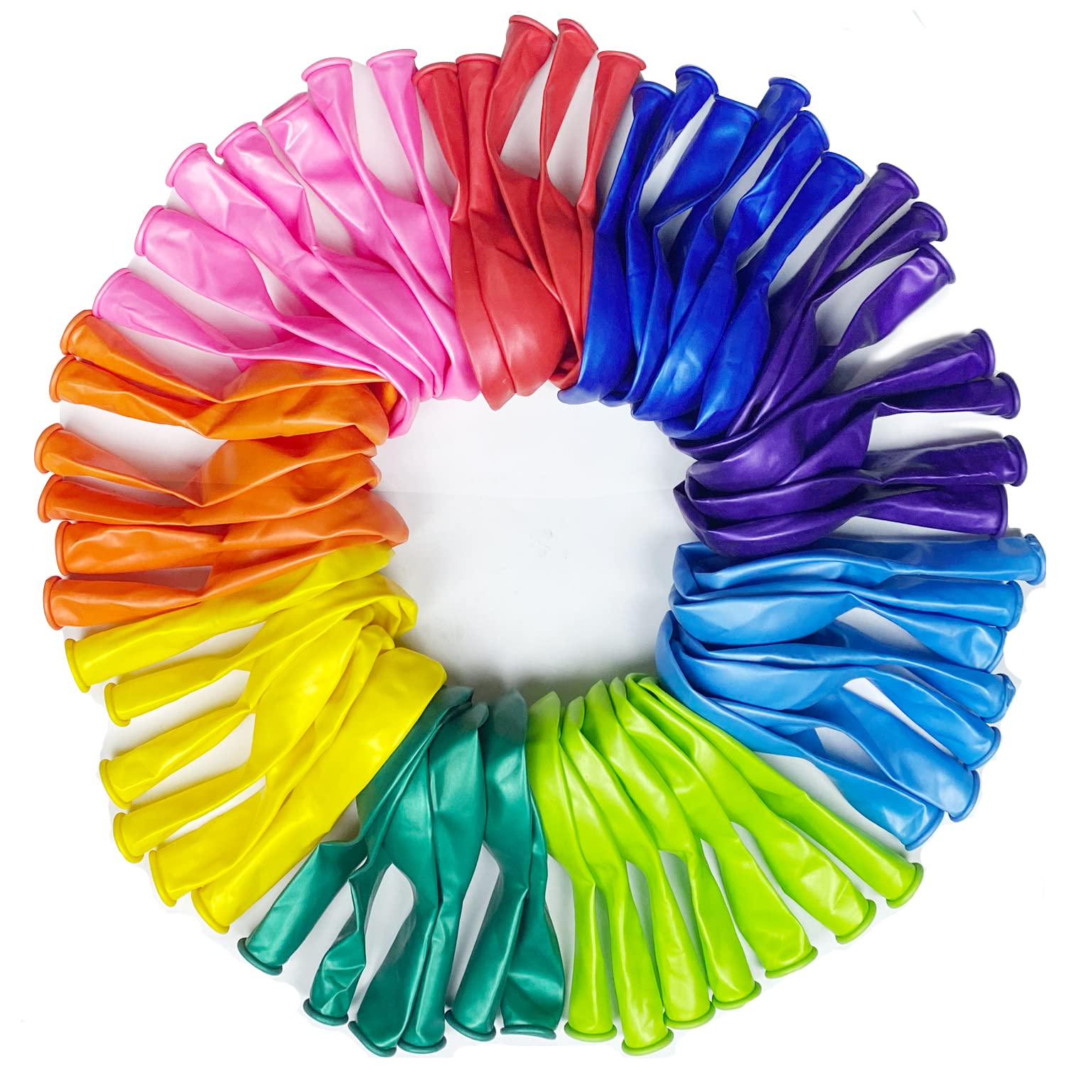 Craftsboys Balloons Pack of 60, Rainbow Set 12 Inch, Assorted Bright Colors, Made With Strong Multicolored Latex, For Helium Or Air Use. Kids Birthday Party Decoration Accessory (Assorted, 60pcs)