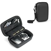 YINKECASE Digital Camera Travel Case for KODAK PIXPRO FZ45 FZ55 Canon IXUS | 3 Built-In SD Card Slots, Stores Camera Batteries &amp; Memory Cards, Compatible With CAMKORY STUOGYUM DC402-AF, Black