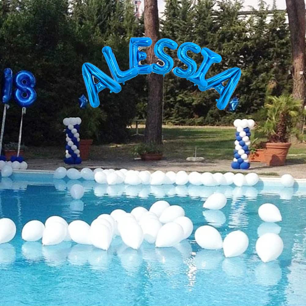 TONIFUL 40 Inch Large Blue Letter E Balloons Giant Alphabet Letter Balloons,Foil Mylar Big Balloons for Birthday Party Anniversary New Year Graduation Supplies Decorations