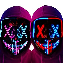 Poptrend Halloween Mask LED Light up Mask Scary
