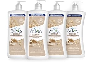 St. Ives Soothing Hand & Body Lotion for Women with Pump, Daily Moisturizer Oatmeal and Shea Butter for Dry Skin, Made with 100% Natural Moisturizers, 21 fl oz, 4 Pack