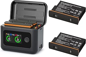Insta 360 X4 Air Batteries(2 Packs) with Fast Charge Hub 27W Dual Fast Charging Case w/LCD Display, Intelligent Two Way Charg
