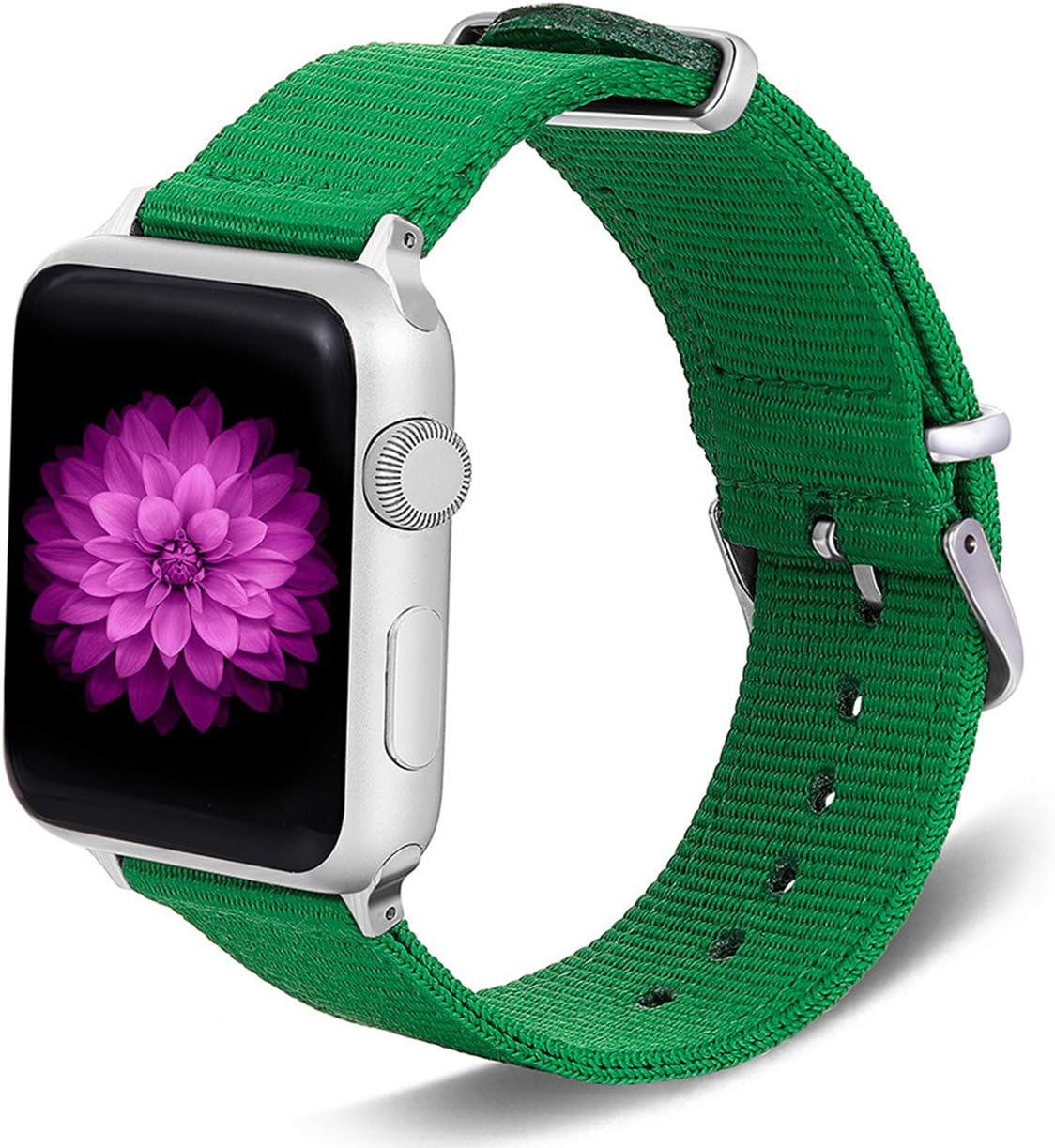Tinsow Wristband Watch Strap Comfortable Denim Fabric Replacement Watch Band Compatible for iWatch Series 4/3/2/1 (Green, 38MM/40MM)