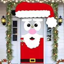 Amazon.com: LioNergy Santa Door Cover Decoration, 6.5 x 3.9Ft ...