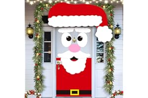 LioNergy Santa Door Cover Decoration, 6.5 x 3.9Ft Large DIY Felt Christmas Santa Set, Merry Christmas Door Decoration Felt Craft Kits for Xmas Gifts Party Favors