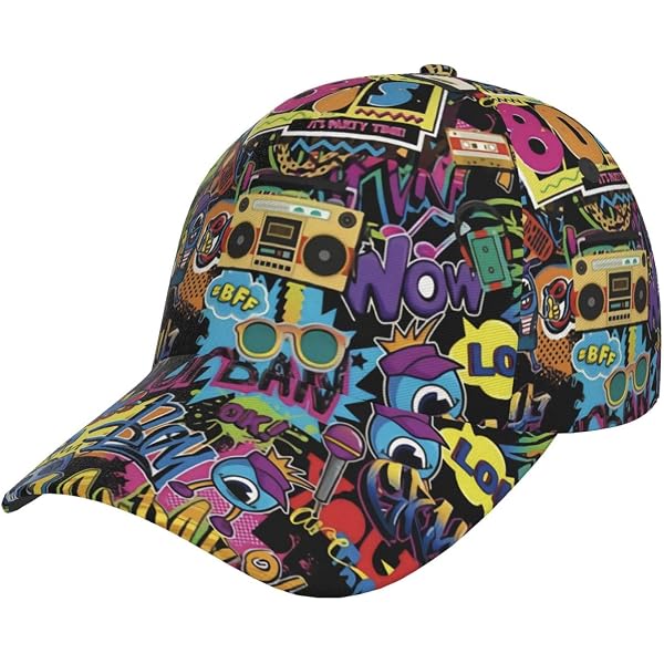 80s 90s Retro Party Design Hats Men Women Baseball Cap Hat