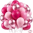 thumbnail image 2 of Pink Balloons Set, 63Pcs Hot Pink Latex Balloons 2 of 11