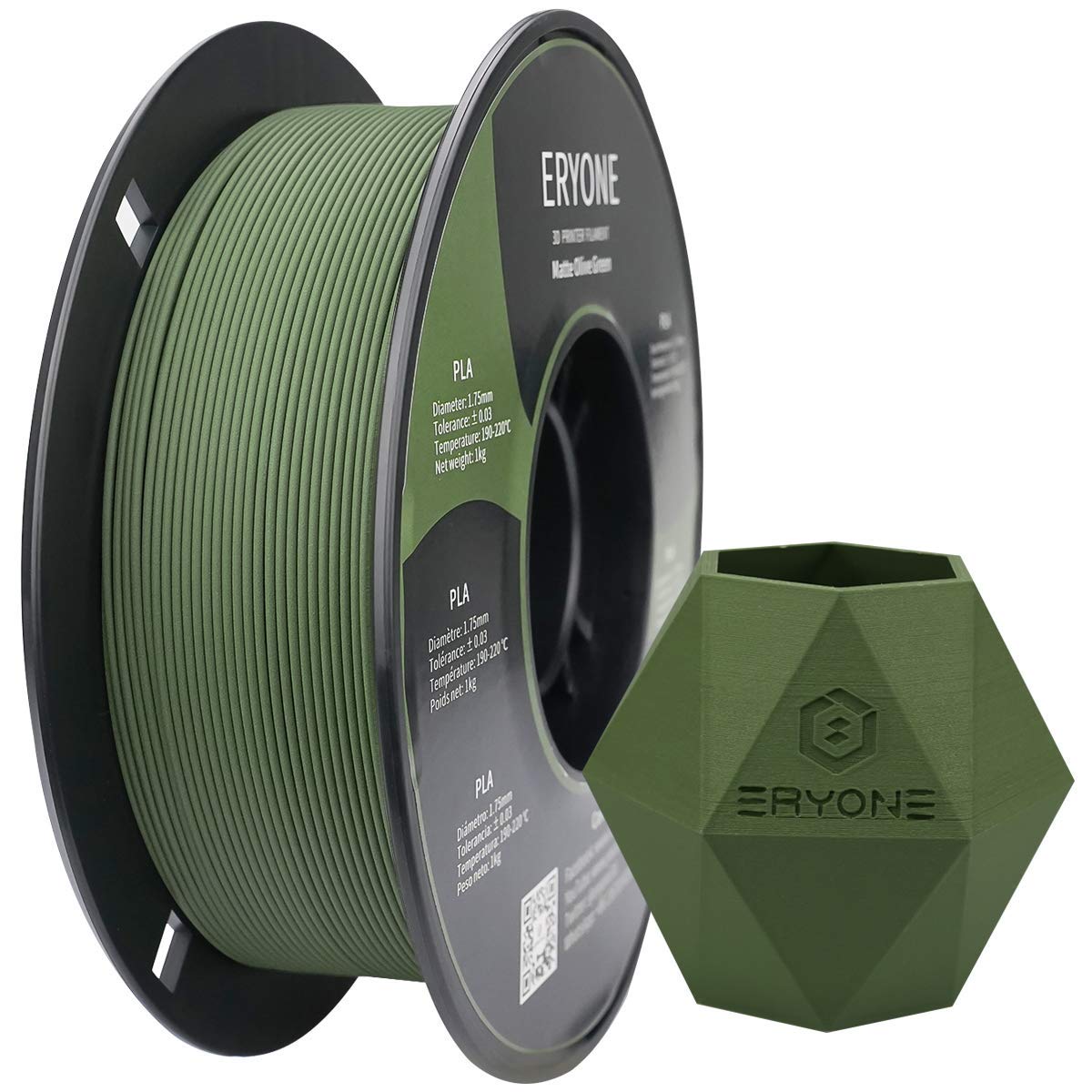 ERYONE Matte PLA Filament 1.75mm, ShineFree and Frosted Texture PLA