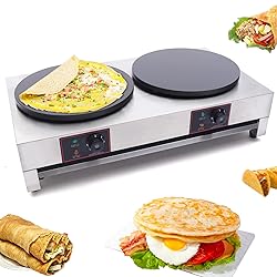 Electric Crepe Maker 3400W Double Burner Griddle