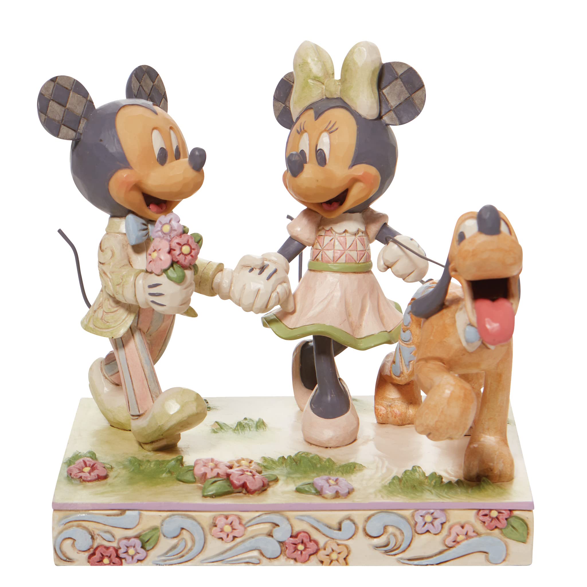 Aeiniwer Jim Shore Spring Mickey Minnie Pluto Fig Figurine