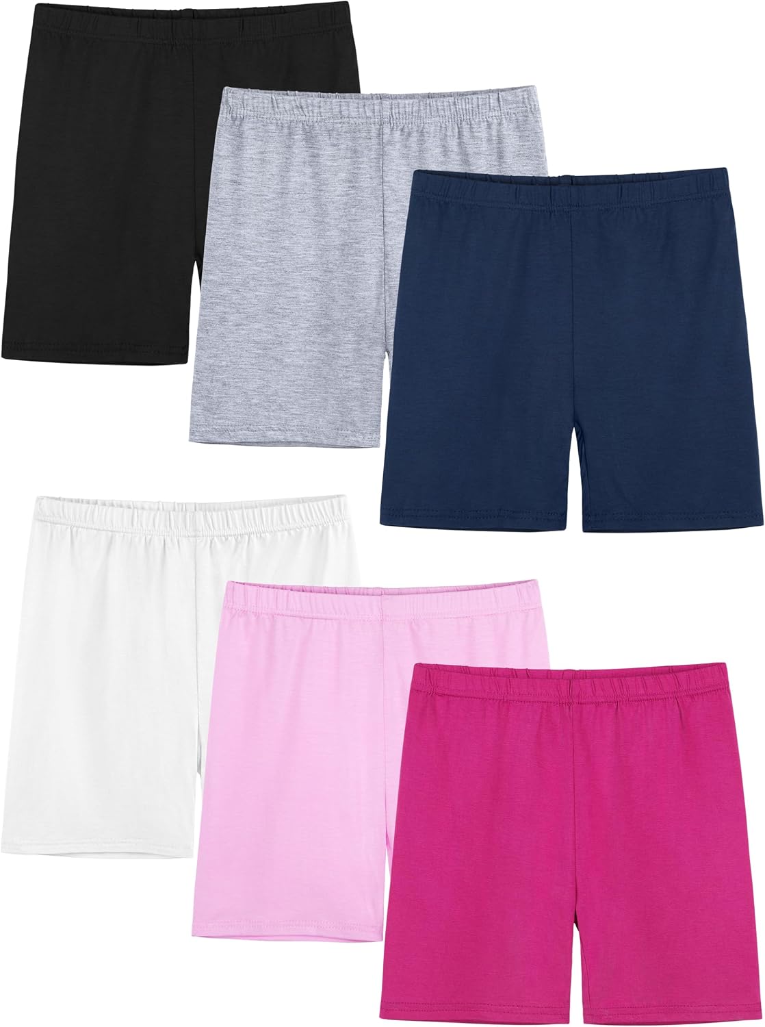 Vibrant 6-Pack Bike Shorts for Active Girls