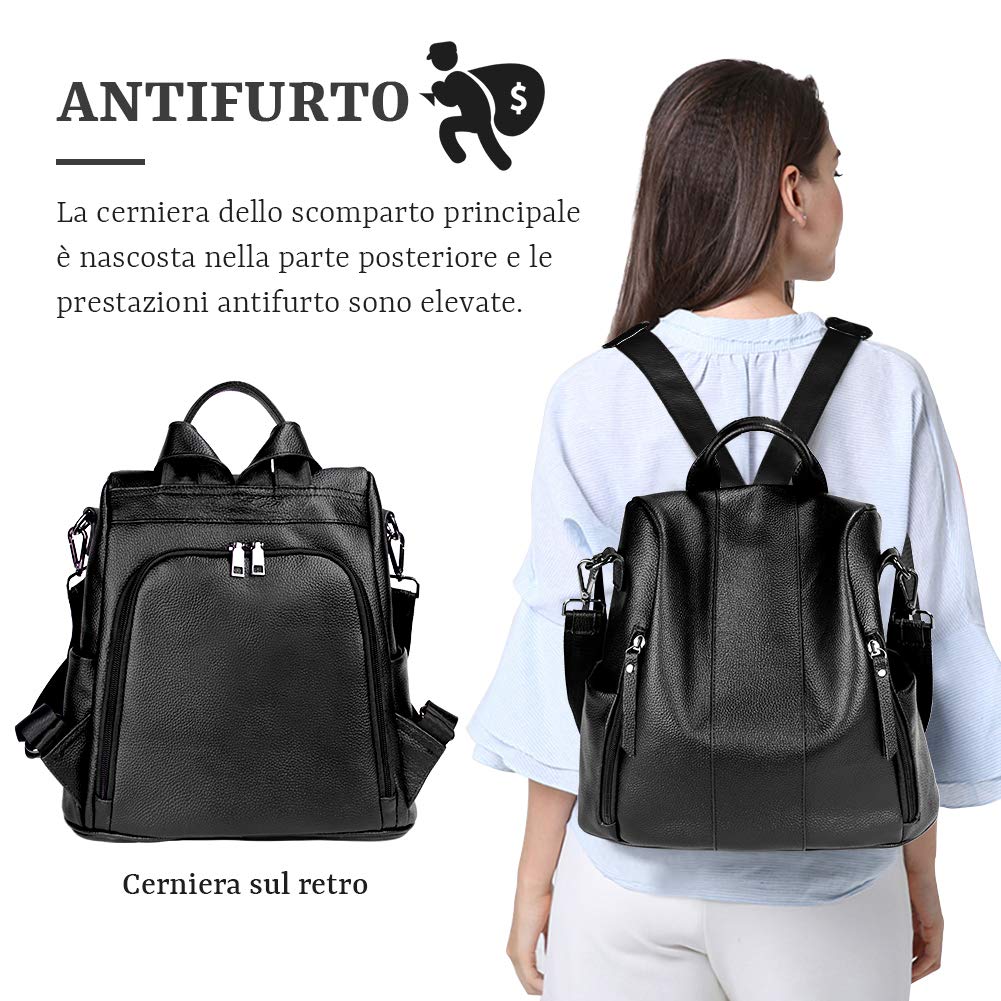 Marrone Zaino da Donna Casual in Vera Pelle Borse a Zainetto Donna Antifurto  Impermeabile Zaino da Viaggio In Moda Daypack Casual Tide Zaino Giornaliero  Borse In Morbida Vera Pelle Borse urban-earth.co.uk