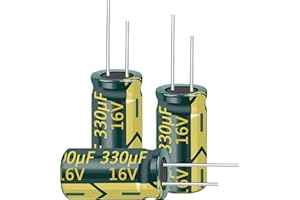 Cermant 20pcs 16V 330UF Capacitor 6x12MM(0.24x0.47in) High Frequency Aluminum Electrolytic Capacitors for TV, LCD Monitor, Game