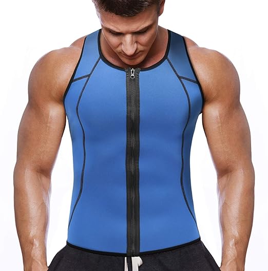 NOVECASA Neoprene Sweat Vest Men with Zipper for Weightloss, Waist