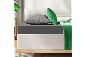 VISCOFLEX Firm to Extra Firm Queen Mattress Topper, 3 Inch High Density Foam Mattress Topper for Back Pain & Extra Weight Individuals, Back Pain Relief - Charcoal Infusion, New-Version