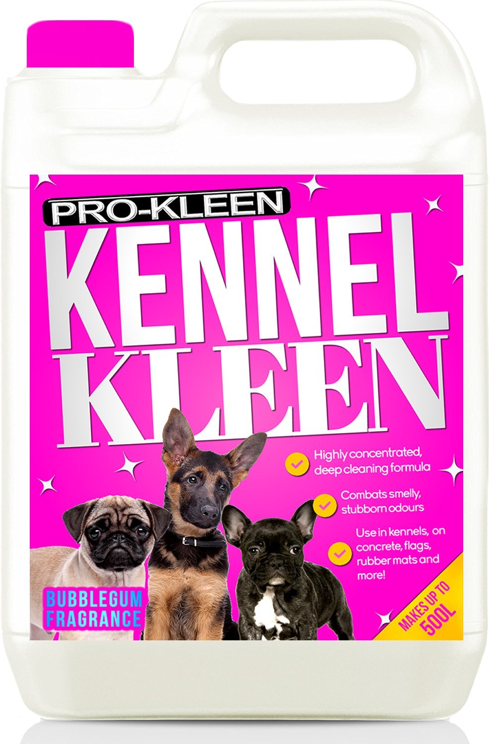 Pro-Kleen Kennel Disinfectant, Cleaner, Sanitiser & Deodoriser (Bubblegum Fragrance) - 5L Pack - Kills 99.9% of Bacteria and Removes Nasty Urine Pet Odours - Suitable for Kennels, Hutches & More